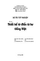 đồ án thiết kế từ điển từ hư