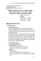 đồ án phần mềm quản lý học sinh trườngthptnguyễn trãi