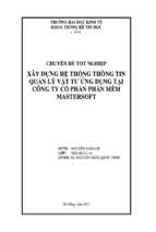 đồ án xây dựng hệ thống thông tin quản lý vật tư ứng dụng tại công ty cổ phần phần mềm mastersoft
