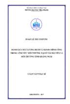 đánh giá chất lượng dịch vụ hành chính công trong lĩnh vực môi trường tại sở tài nguyên và môi trường tỉnh quảng ngãi