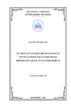 Các nhân tố tác động đến sự gắn bó của người lao động tại các khách sạn trên địa bàn thị xã cửa lò, tỉnh nghệ an