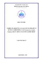 Nghiên cứu ảnh hưởng của loại thức ăn sống đến tỷ lệ sống và sinh trưởng cá giò rachycentron canadum (linnaeus,1766) từ 2 đến 25 ngày tuổi tại ninh thuận