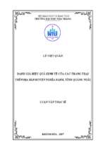 đánh giá hiệu quả kinh tế của các trang trại trên địa bàn huyện nghĩa hành, tỉnh quảng ngãi