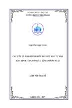 Các yếu tố ảnh hưởng đến thu hút đầu tư vào khu kinh tế dung quất, tỉnh quảng ngãi