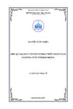 Hiệu quả quản lý vốn đầu tư phát triển nguồn ngân sách nhà nước tỉnh khánh hòa