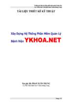 đề tài xây dựng hệ thống phần mềm quản lý bệnh viện ykhoa.net