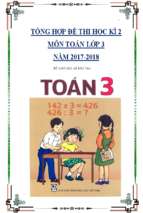 Tổng hợp đề thi học kì 2 môn toán lớp 3 năm 2017 2018