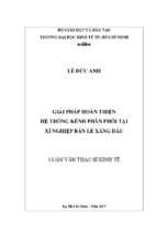 Giải pháp hoàn thiện hệ thống kênh phân phối tại xí nghiệp bán lẻ xăng dầu