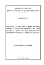 ảnh hưởng của giới tính nữ trong hội đồng quản trị và ban giám đốc đến hành vi điều chỉnh lợi nhuận   nghiên cứu thực nghiệm tại các công ty niêm yết trên sàn chứng khoán tp.hcm