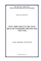 Phát triển dịch vụ thu thuế qua các ngân hàng thương mại việt nam