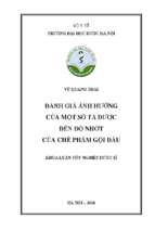 đánh giá ảnh hưởng của một số tá dược đến độ nhớt của chế phẩm gội đầu