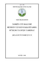 Nghiên cứu bào chế hệ phân tán rắn paracetamol sử dụng tá dược caseinat