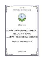 Nghiên cứu một số đặc tính của vi nang nhũ tương alginat  tinh bột bao chitosan