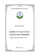 Nghiên cứu tạo vi nang alginat chứa berberin