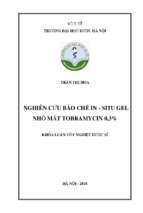 Nghiên cứu bào chế in situ gel nhỏ mắt tobramycin 0,3