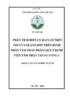 Phân tích biến cố bất lợi trên tim của olanzapin trên bệnh nhân tâm thần phân liệt ở bệnh viện tâm thần trung ương 1