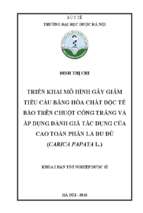 Triển khai mô hình gây giảm tiểu cầu bằng hóa chất độc tế bào trên chuột cống trắng và áp dụng đánh giá tác dụng của cao toàn phần lá đu đủ (carica papaya l.)