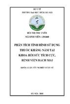 Phân tích tình hình sử dụng thuốc kháng nấm tại khoa hồi sức tích cực, bệnh viện bạch mai