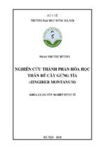 Nghiên cứu thành phần hóa học thân rễ cây gừng tía (zingiber montanum)