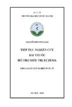 Tiếp tục nghiên cứu bài thuốc hỗ trợ điều trị eczema