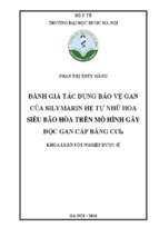 đánh giá tác dụng bảo vệ gan của silymarin hệ tự nhũ hóa siêu bão hòa trên mô hình gây độc gan cấp bằng ccl4