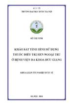 Khảo sát tình hình sử dụng thuốc điều trị hen ngoại trú ở bệnh viện đa khoa đức giang