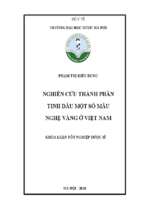 Nghiên cứu thành phần tinh dầu một số mẫu nghệ vàng ở việt nam