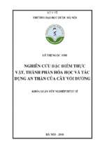 Nghiên cứu đặc điểm thực vật, thành phần hóa học và tác dụng an thần của cây vối đường