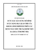 Bước đầu xây dựng mô hình dược động học quần thể của kháng sinh imipenem trên các bệnh nhân điều trị tại bệnh viện đa khoa tỉnh phú thọ