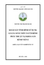 Khảo sát tình hình sử dụng kháng sinh trên người bệnh phẫu thuật tại khoa sản bệnh viện e