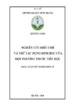 Nghiên cứu điều chế và thử tác dụng sinh học của một phương thuốc tiêu độc