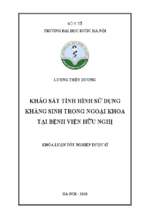 Khảo sát tình hình sử dụng kháng sinh trong ngoại khoa tại bệnh viện hữu nghị