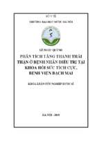 Phân tích tăng thanh thải thận ở bệnh nhân điều trị tại khoa hồi sức tích cực, bệnh viện bạch mai