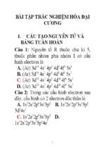 BAI TAP TRAC NGHIEM HOA DAI CUONG DA
