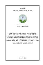 Xây dựng phương pháp định lượng [6] gingerol trong gừng bằng sắc ký lỏng hiệu năng cao