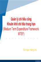Bài giảng Quản lý chi tiêu công khuôn khổ chi tiêu trung hạn   Trần Ngọc Hoàng