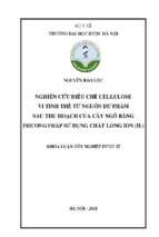 Nghiên cứu điều chế cellulose vi tinh thể từ nguồn dư phẩm sau thu hoạch của cây ngô bằng phương pháp sử dụng chất lỏng ion (il)