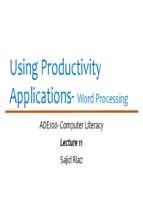 ADE Lecture 11 Word Processing