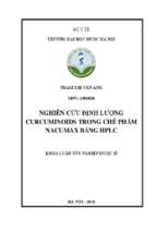 Nghiên cứu định lượng curcuminoids trong chế phẩm nacumax bằng hplc