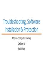 ADE Lecture 10 Troubleshooting
