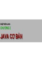Bài giảng Nhập môn Java: Chương 2