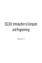 Computer and Programming (3)