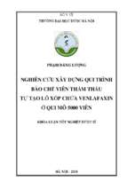 Nghiên cứu xây dựng qui trình bào chế viên thẩm thấu tự tạo lỗ xốp chứa venlafaxin ở qui mô 5000 viên