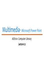 ADE Lecture 22 Multimedia