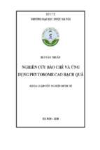 Nghiên cứu bào chế và ứng dụng phytosome cao bạch quả