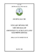 Nâng qui mô bào chế viên nén hai lớp amoxicilin và acid clavulanic giải phóng kéo dài