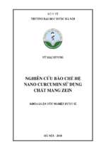 Nghiên cứu bào chế hệ nano curcumin sử dụng chất mang zein