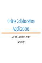ADE Lecture 27  Online Collaboration Applications