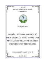 Nghiên cứu tổng hợp một số phức chất của đồng hướng làm xúc tác cho phản ứng oxy hóa chọn lọc cấu trúc olefin