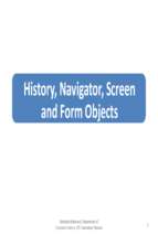 Lec 23 (History, Navigator, Screen and Form objects)